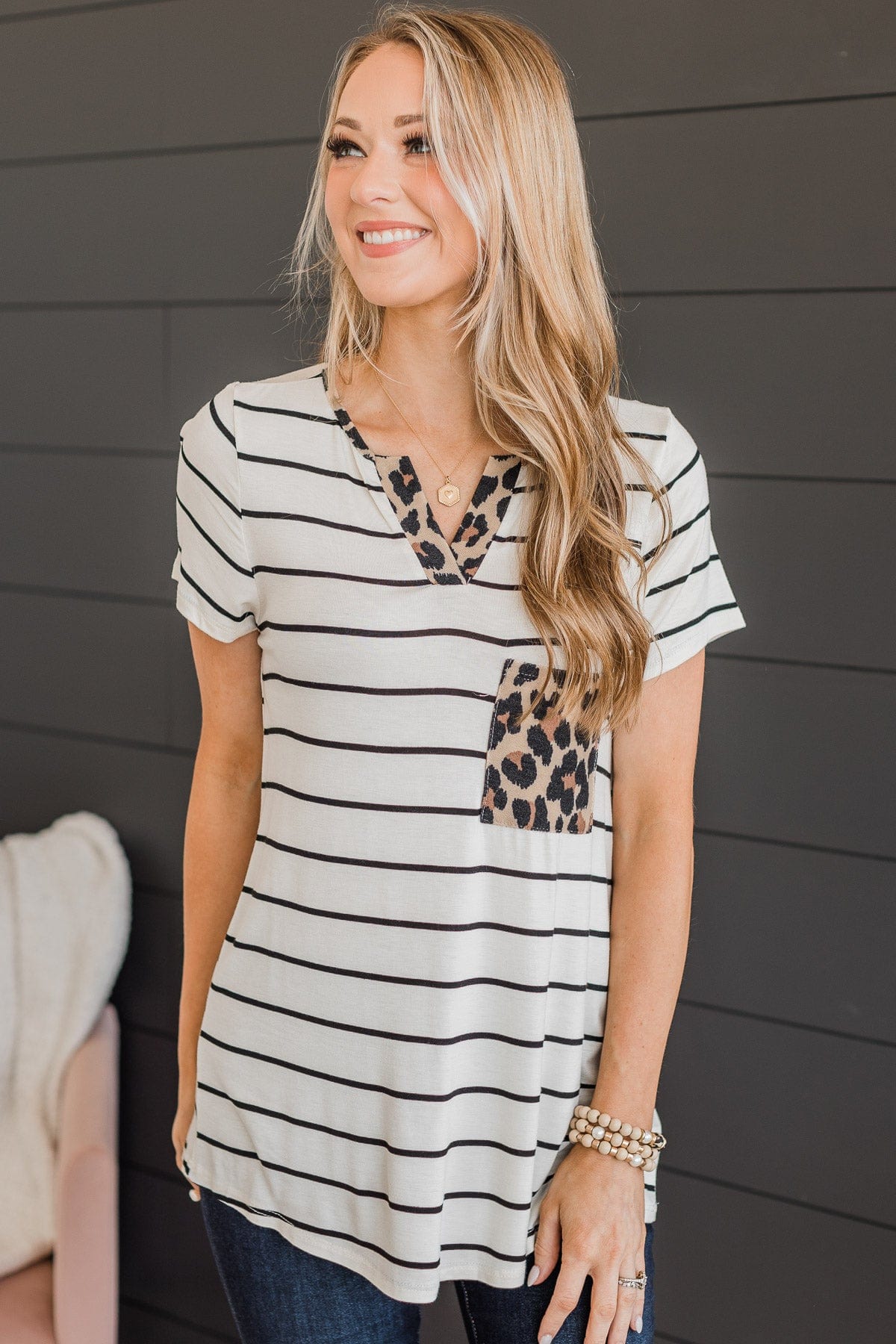 Cut To The Chase Striped Top- Ivory