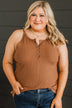 Catch You Later Ribbed Tank Top- Cinnamon