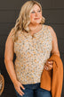 Love Out Loud Floral Tank Top- Light Taupe