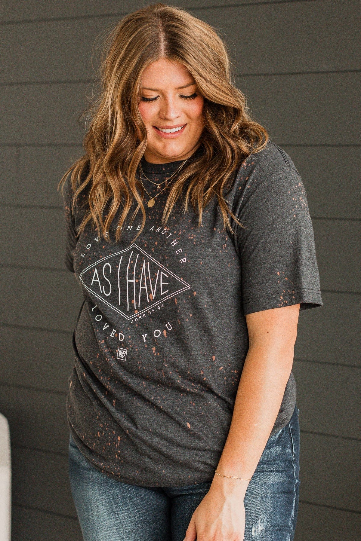 "Love One Another" Graphic Tee- Charcoal