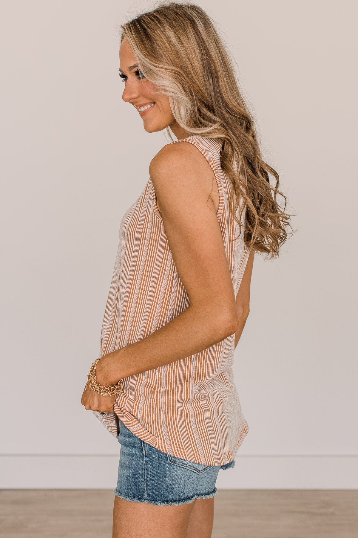 To My Delight Ribbed Knit Tank Top- Camel