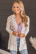 Happiness Guaranteed Floral Knit Cardigan- Peach & Sage