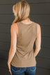 Bound To Be Beautiful Henley Tank Top- Mocha