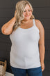 Pleasant Days Ribbed Knit Tank Top- Off-White