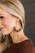 Wishful Thoughts Beaded Hoop Earrings- Brown