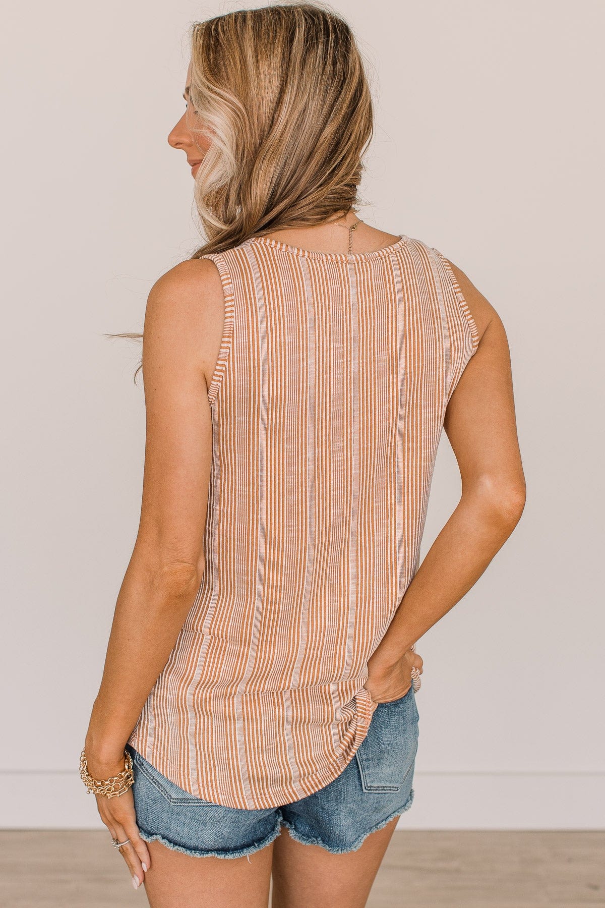 To My Delight Ribbed Knit Tank Top- Camel