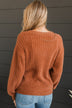 Play It Cool Knit Button Cardigan- Copper