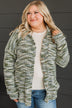 Think About Me Knit Shirt Jacket- Olive & Blue