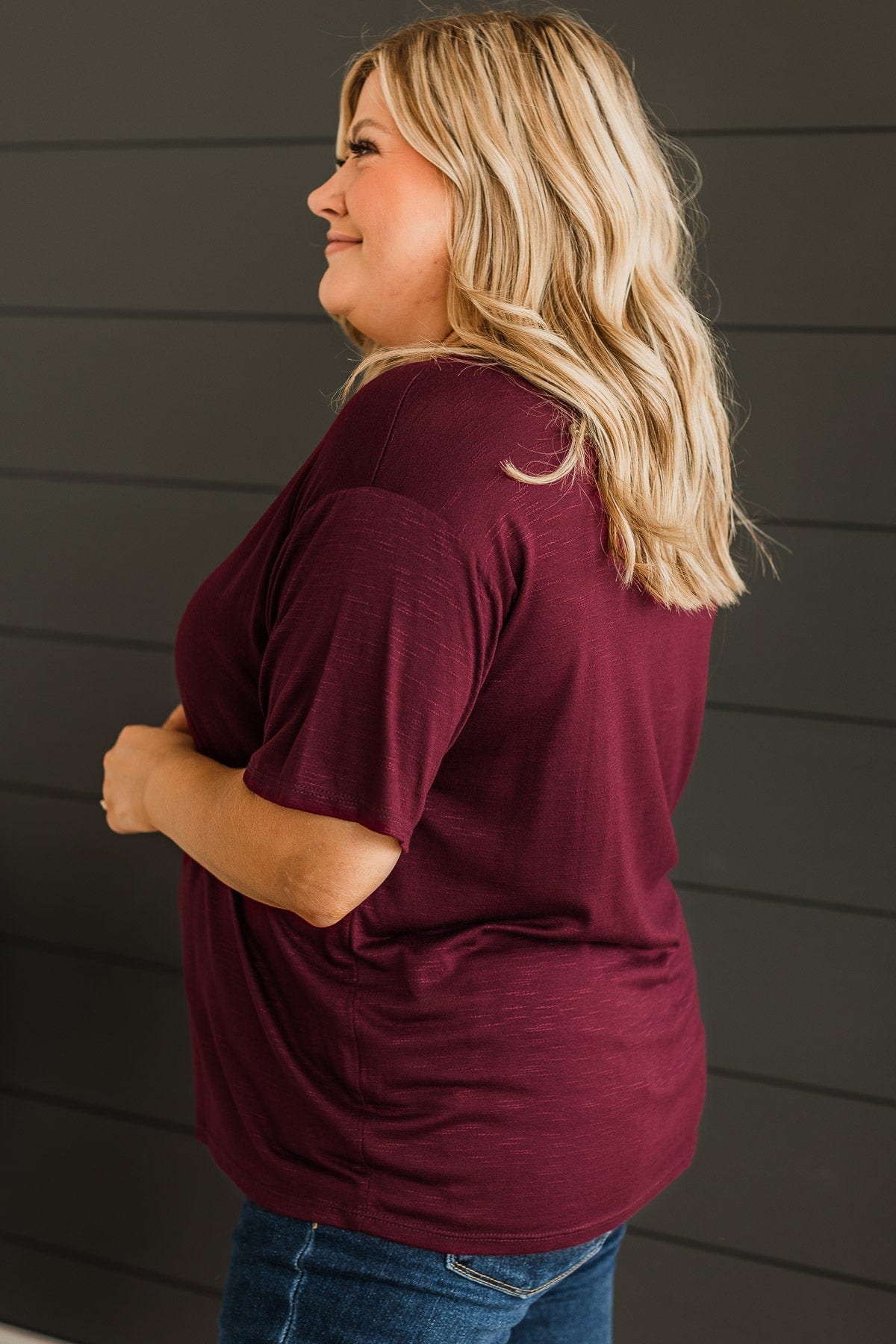 Tearing Down Boundaries Knit Top- Burgundy