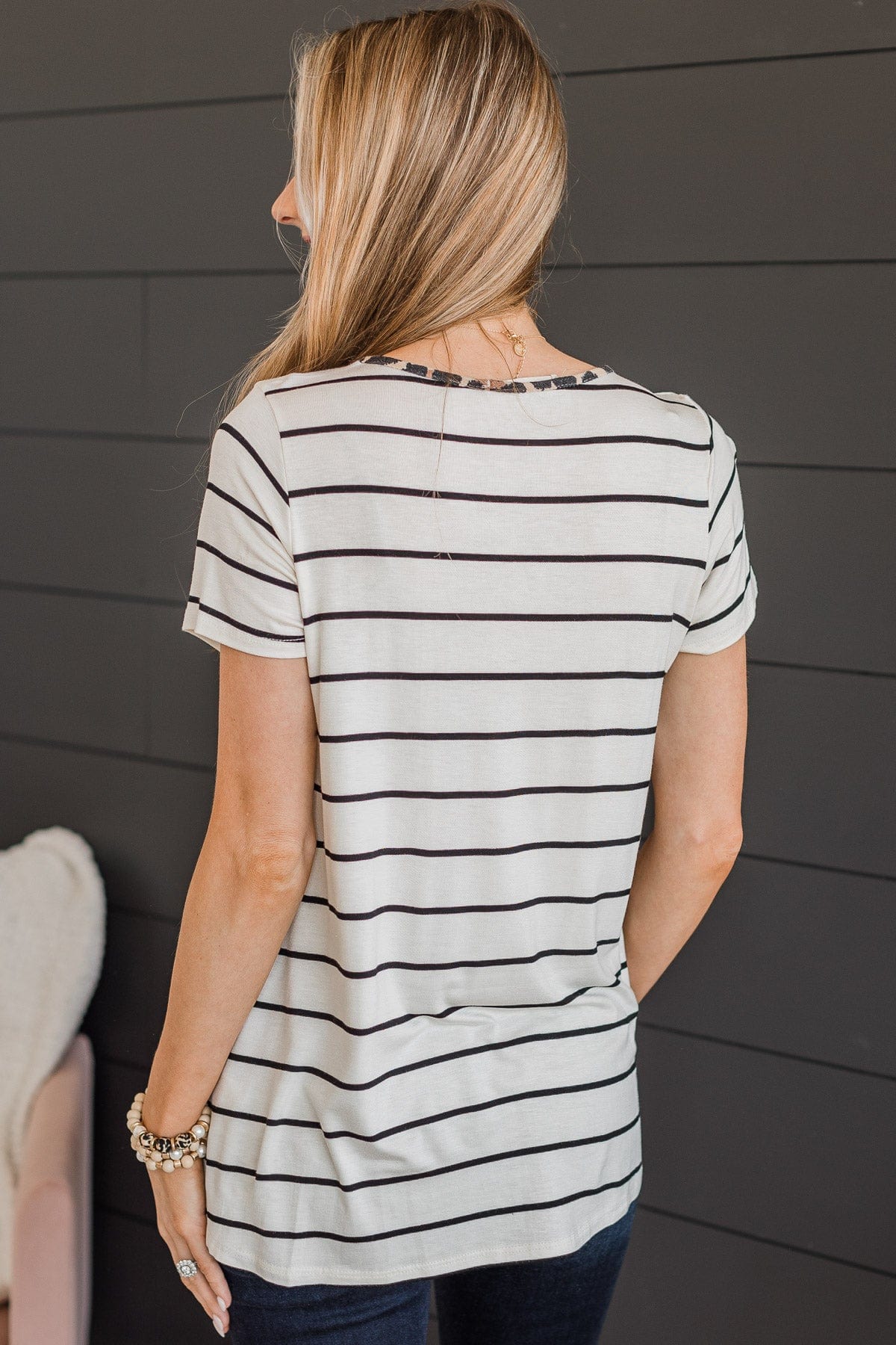 Cut To The Chase Striped Top- Ivory