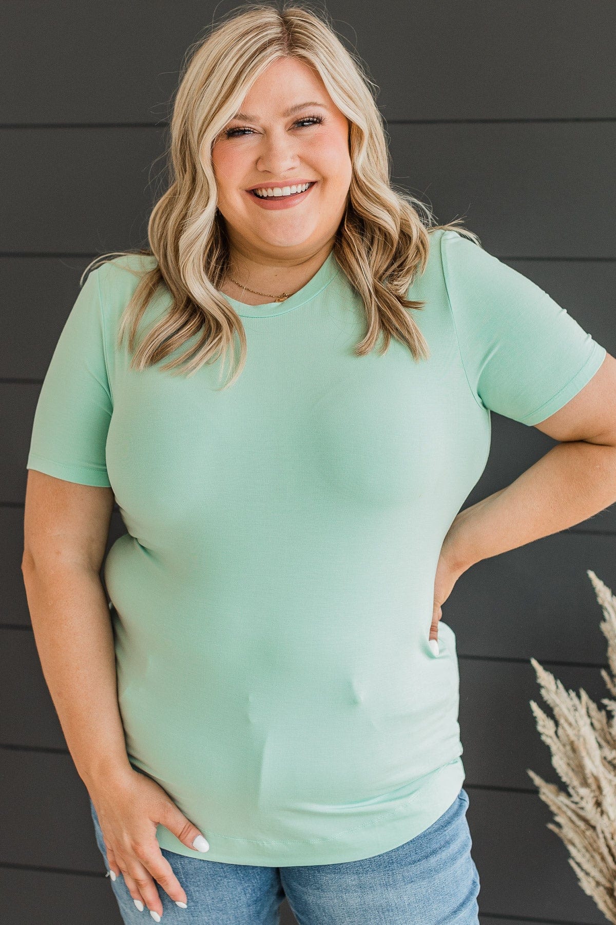 Casual Crush Knit Top- Mint Blue