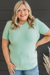 Casual Crush Knit Top- Mint Blue