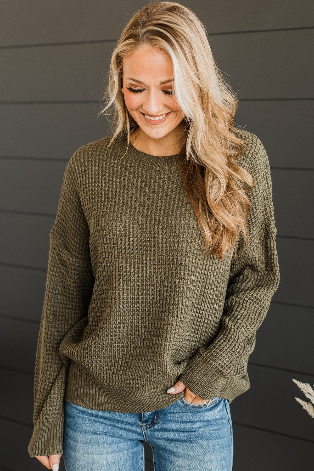 Captivating In Color Knit Sweater- Olive