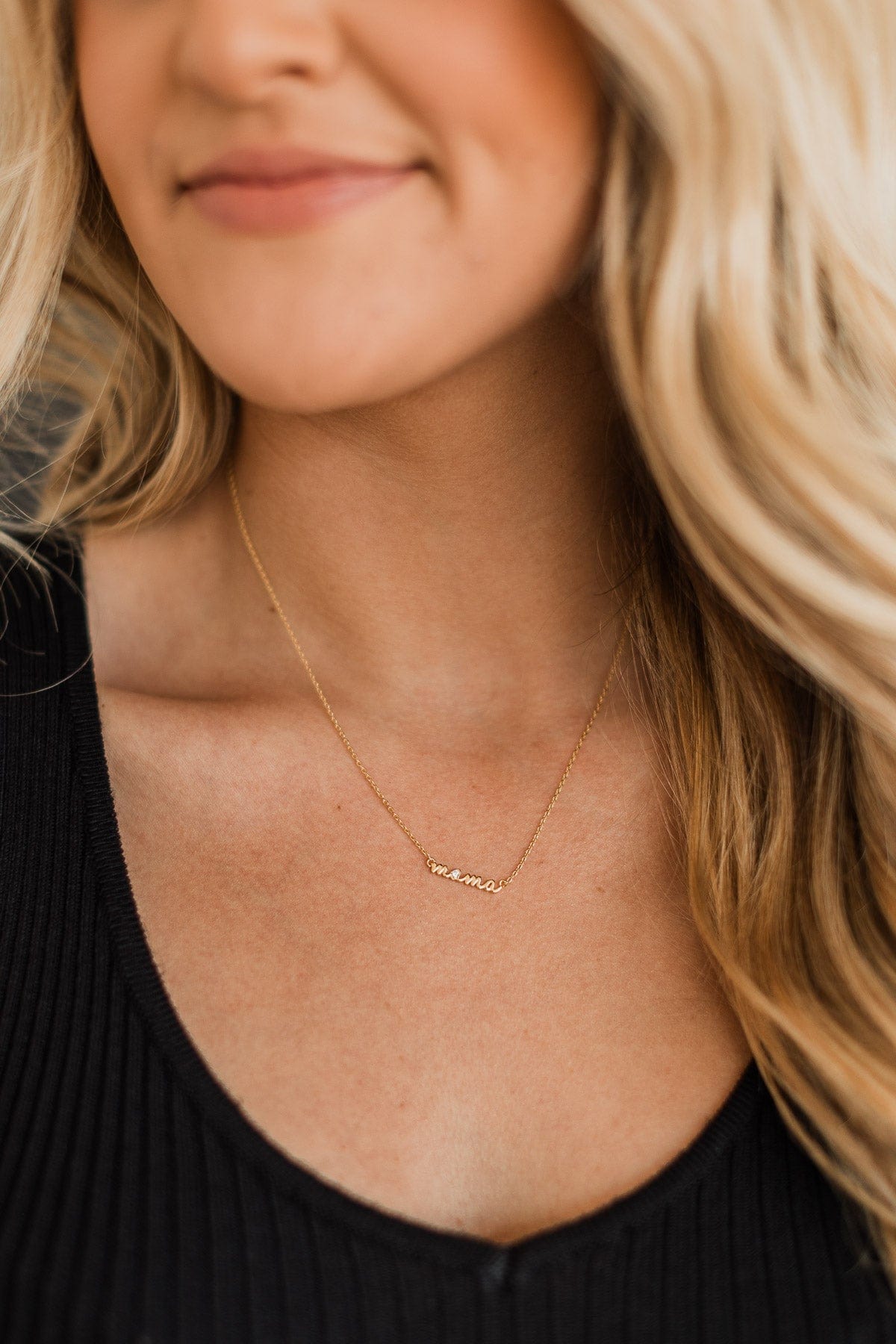 Mother Knows Best "Mama" Necklace- Gold