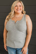 Feels Like Summer Zipper Tank Top- Grey