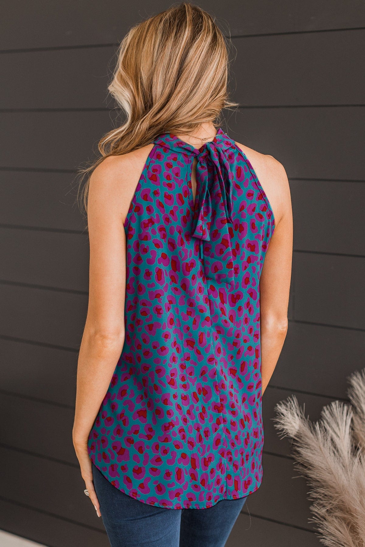 Worth The Chase Tie Tank Top- Teal
