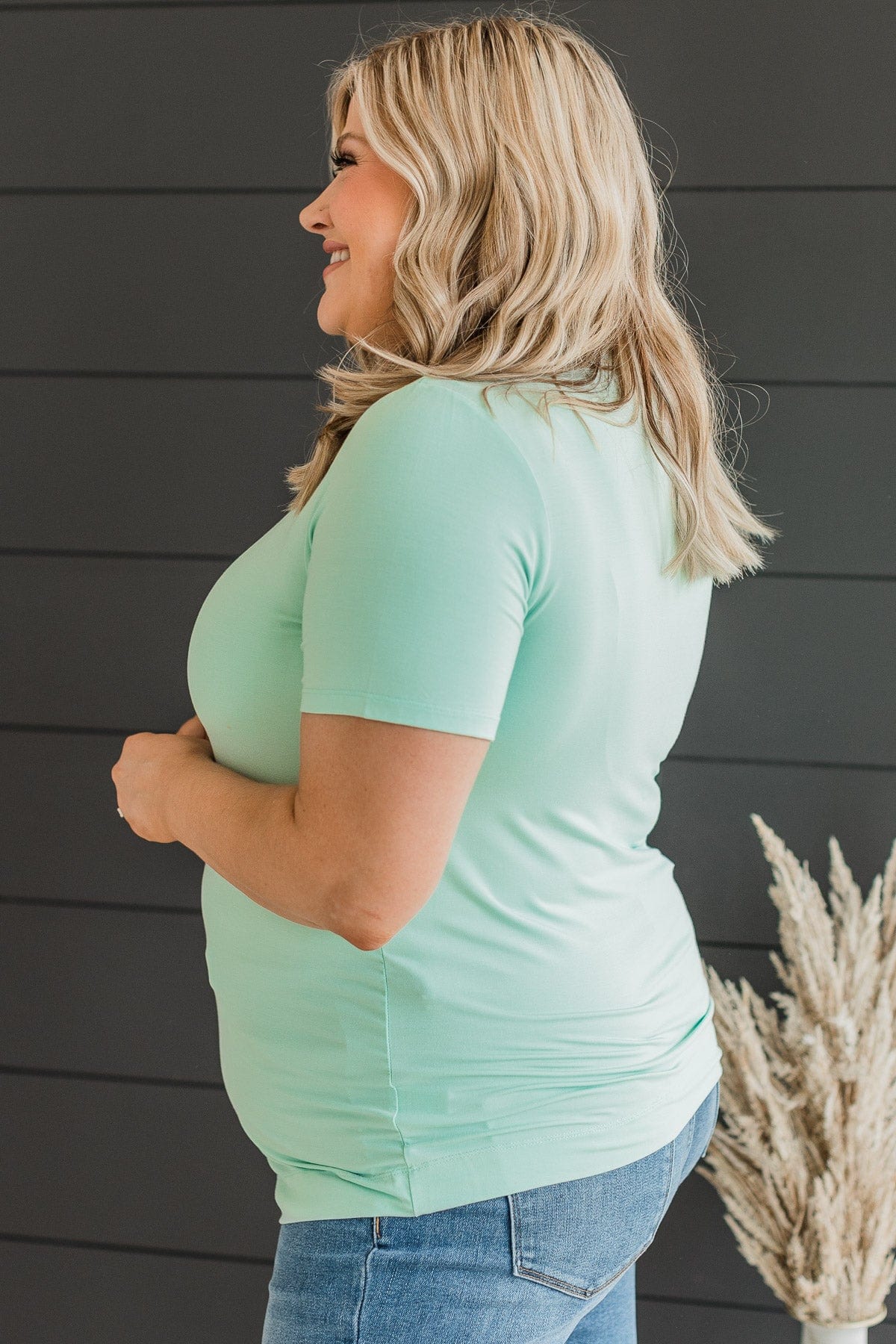 Casual Crush Knit Top- Mint Blue