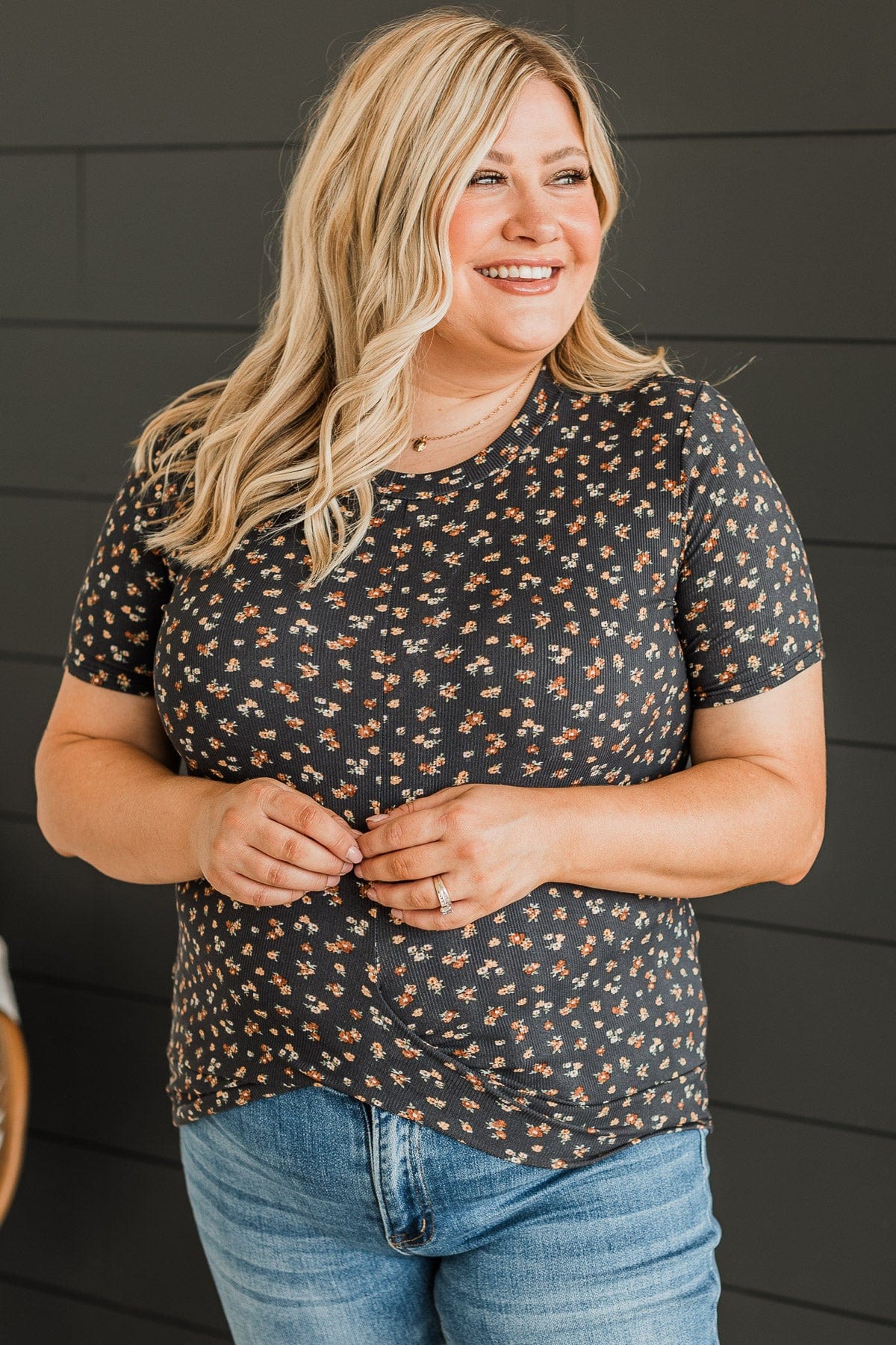 Make My Move Floral Top- Black