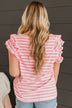 Vibrant Presence Striped Top- Ivory & Pink