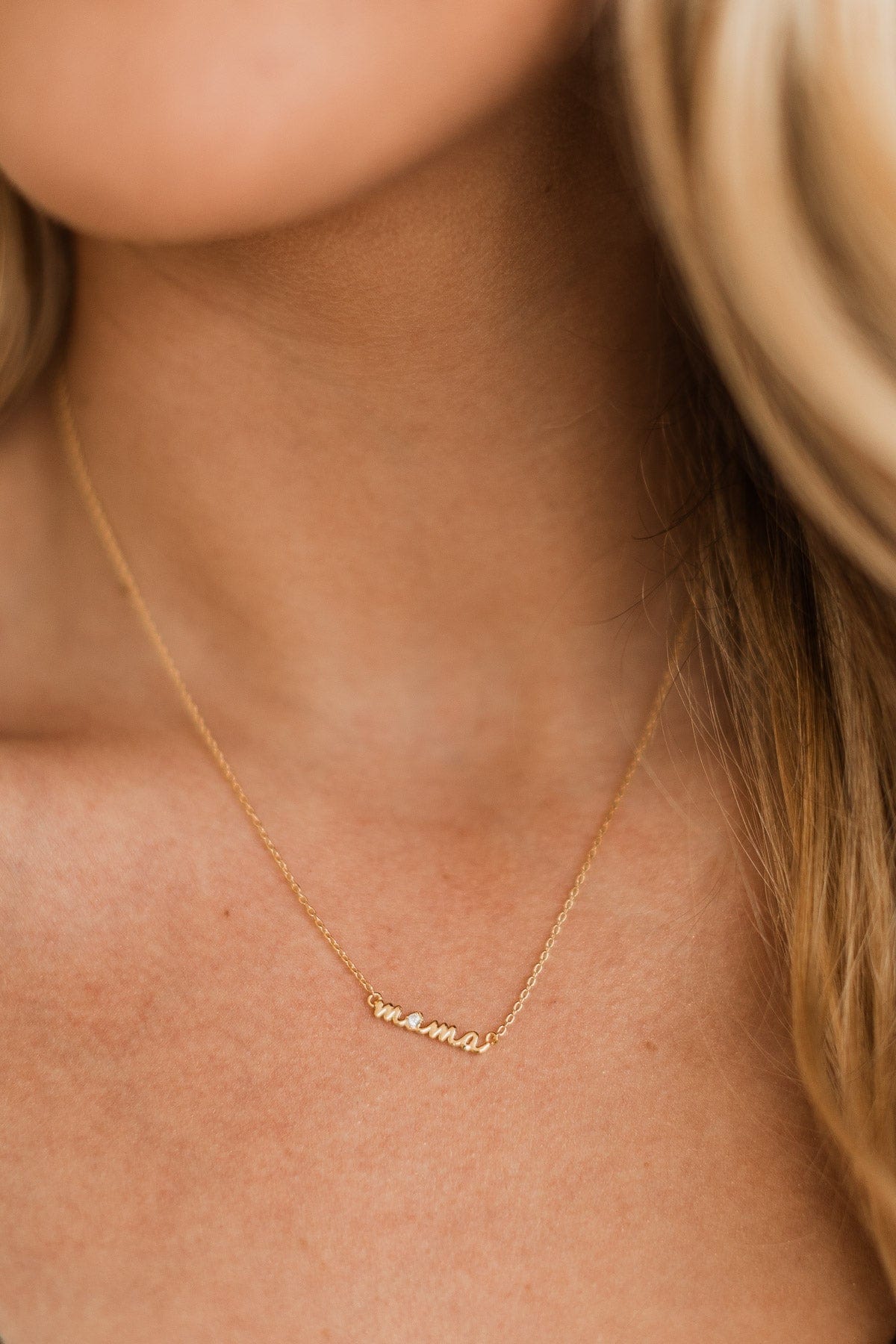 Mother Knows Best "Mama" Necklace- Gold