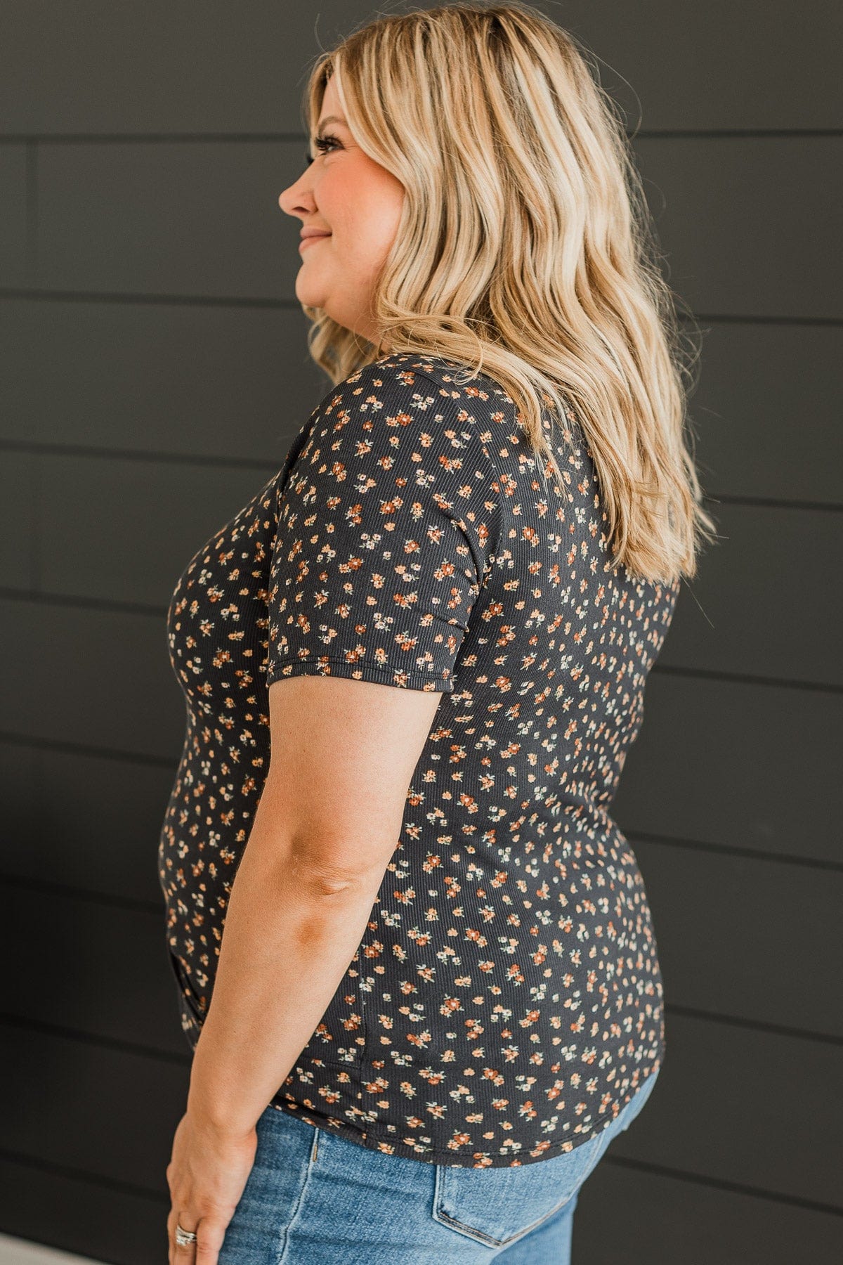 Make My Move Floral Top- Black