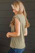Share Your Happiness Knit Top- Olive