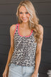 Wild Hearted Knit Tank Top- Leopard & Neon Pink