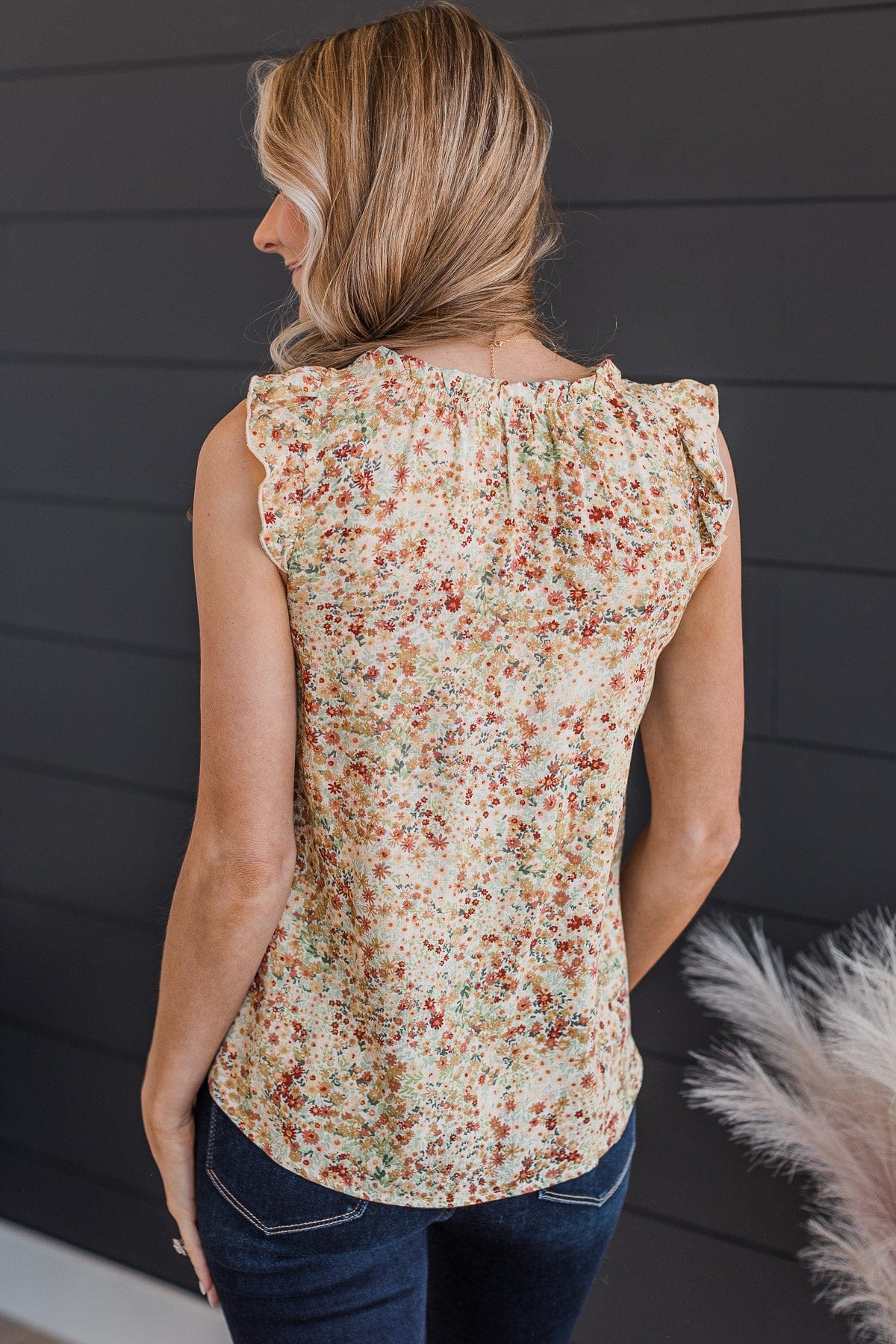 Hold You Near Floral Top- Ivory