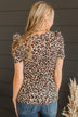 Took A Chance Puff Sleeve Top- Natural Leopard