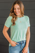 Casual Crush Knit Top- Mint Blue