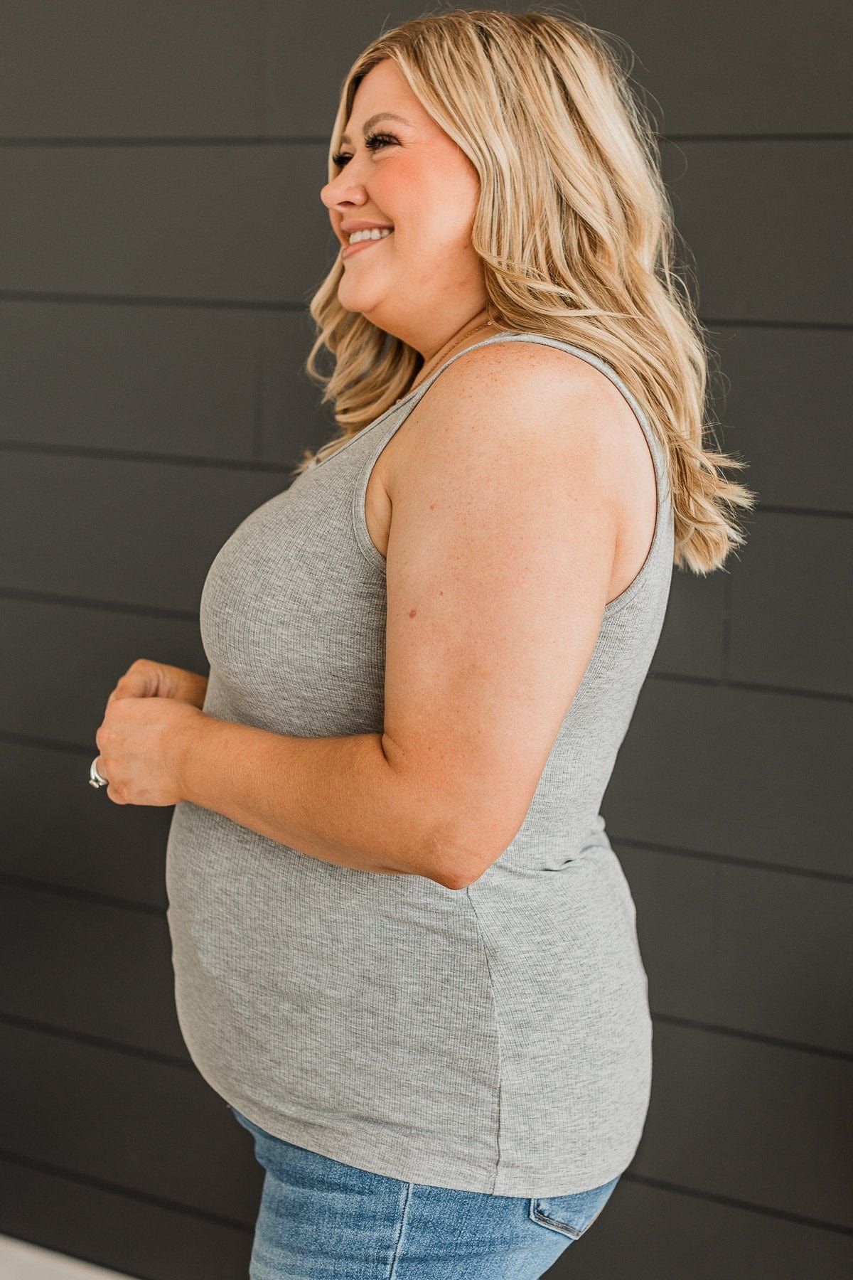 Feels Like Summer Zipper Tank Top- Grey