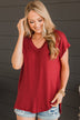 All Your Own Short Sleeve Top- Red