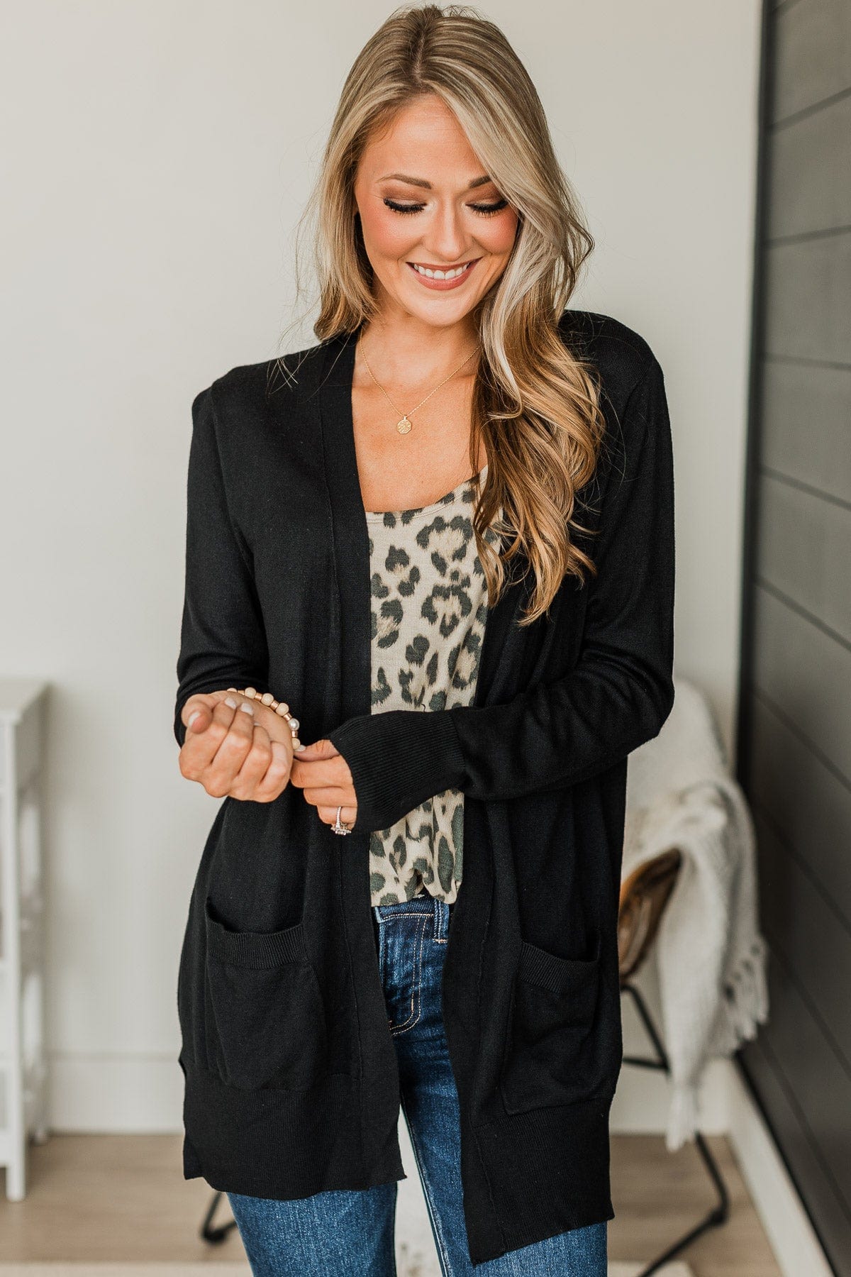 Can't Resist This Knit Cardigan- Black