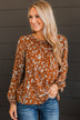 Beyond Lovely Floral Blouse- Rust