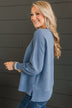 Everyday Dreams Ribbed Sweater- Blue
