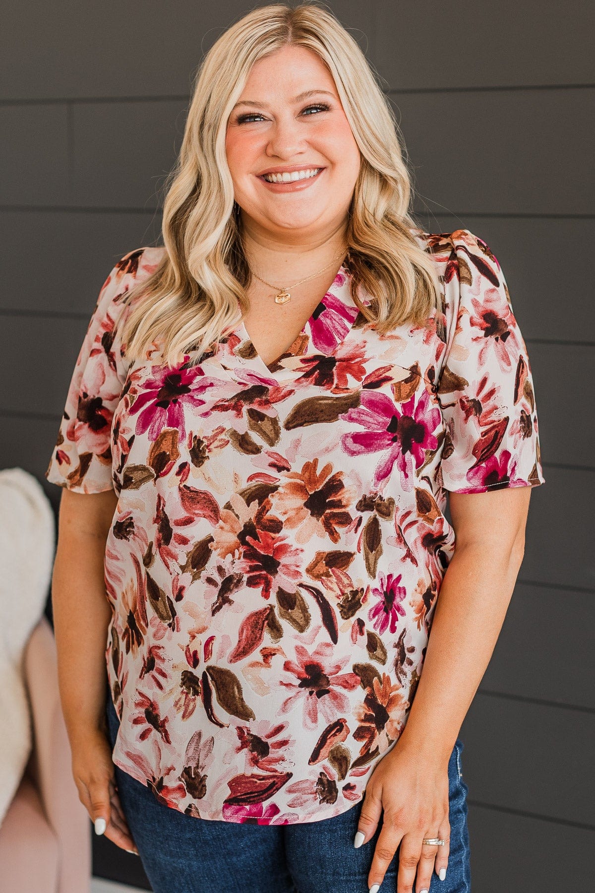 Irresistible Love Floral Top- Ivory