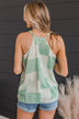 What A Catch Floral Patchwork Tank Top- Mint Green