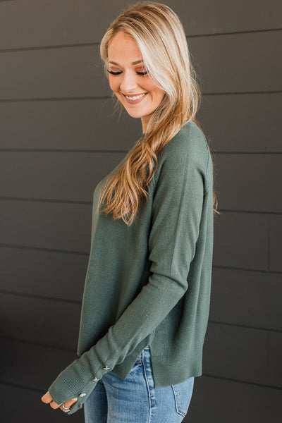 Happiest Moment Knit Sweater- Dusty Jade – The Pulse Boutique