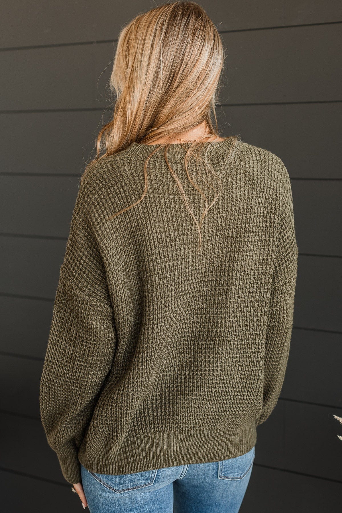 Captivating In Color Knit Sweater- Olive