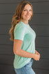 Casual Crush Knit Top- Mint Blue