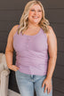 Bound To Be Beautiful Button Henley Tank Top- Lavender