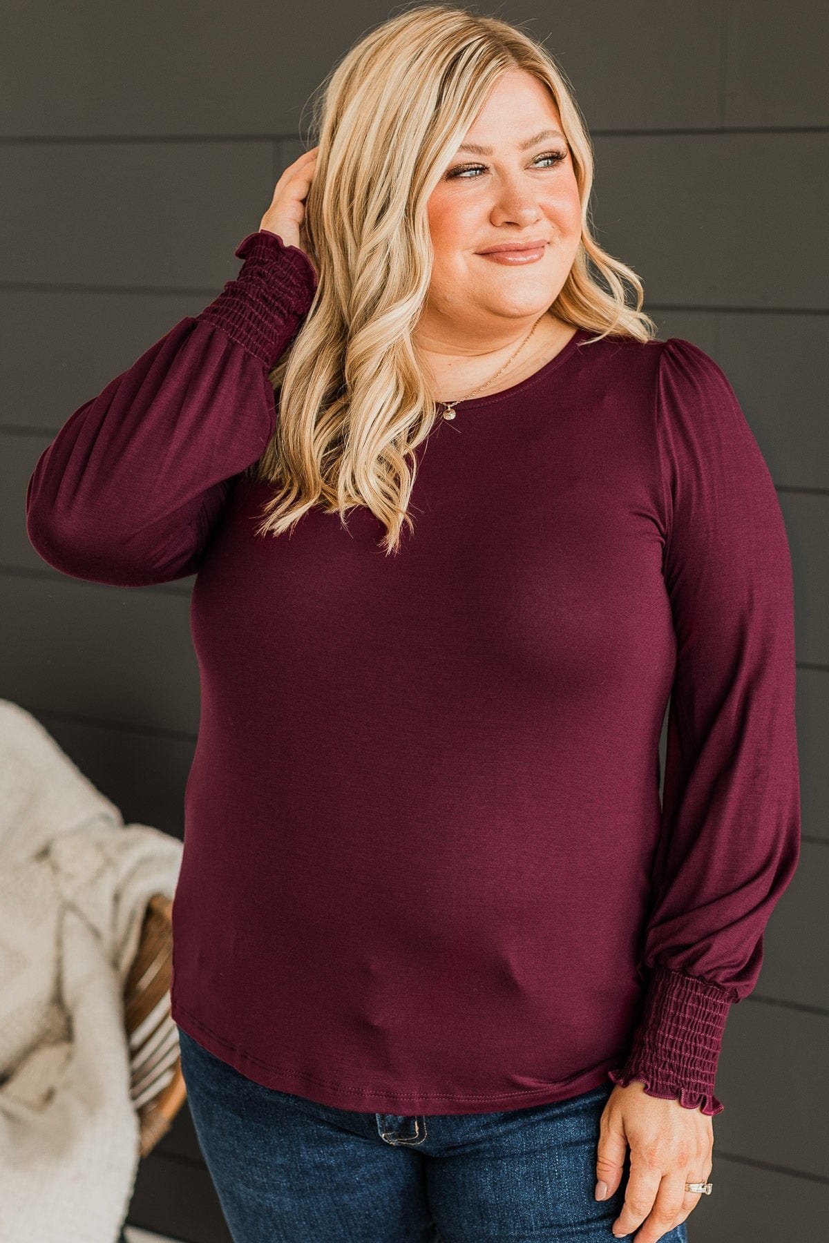 Love Found Us Knit Top- Burgundy