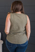 Keep You Guessing Knit Tank Top- Olive