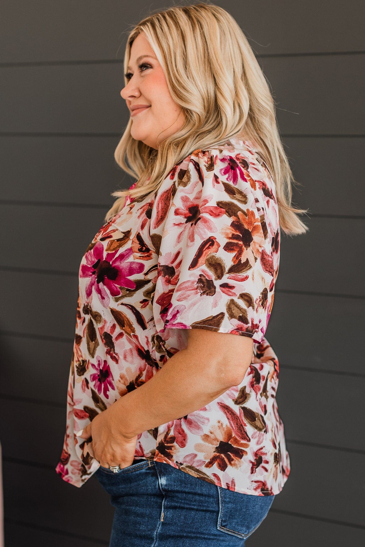 Irresistible Love Floral Top- Ivory
