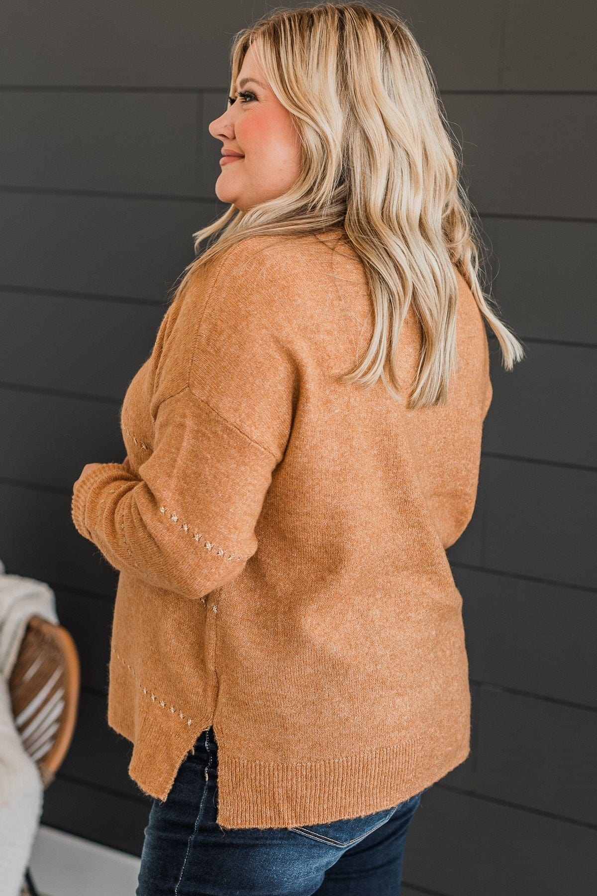 Watch Them Swoon Knit Sweater- Camel