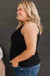 Feeling The Moment Knit Tank Top- Black