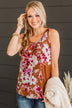 Inspire Me Floral Tank Top- Camel