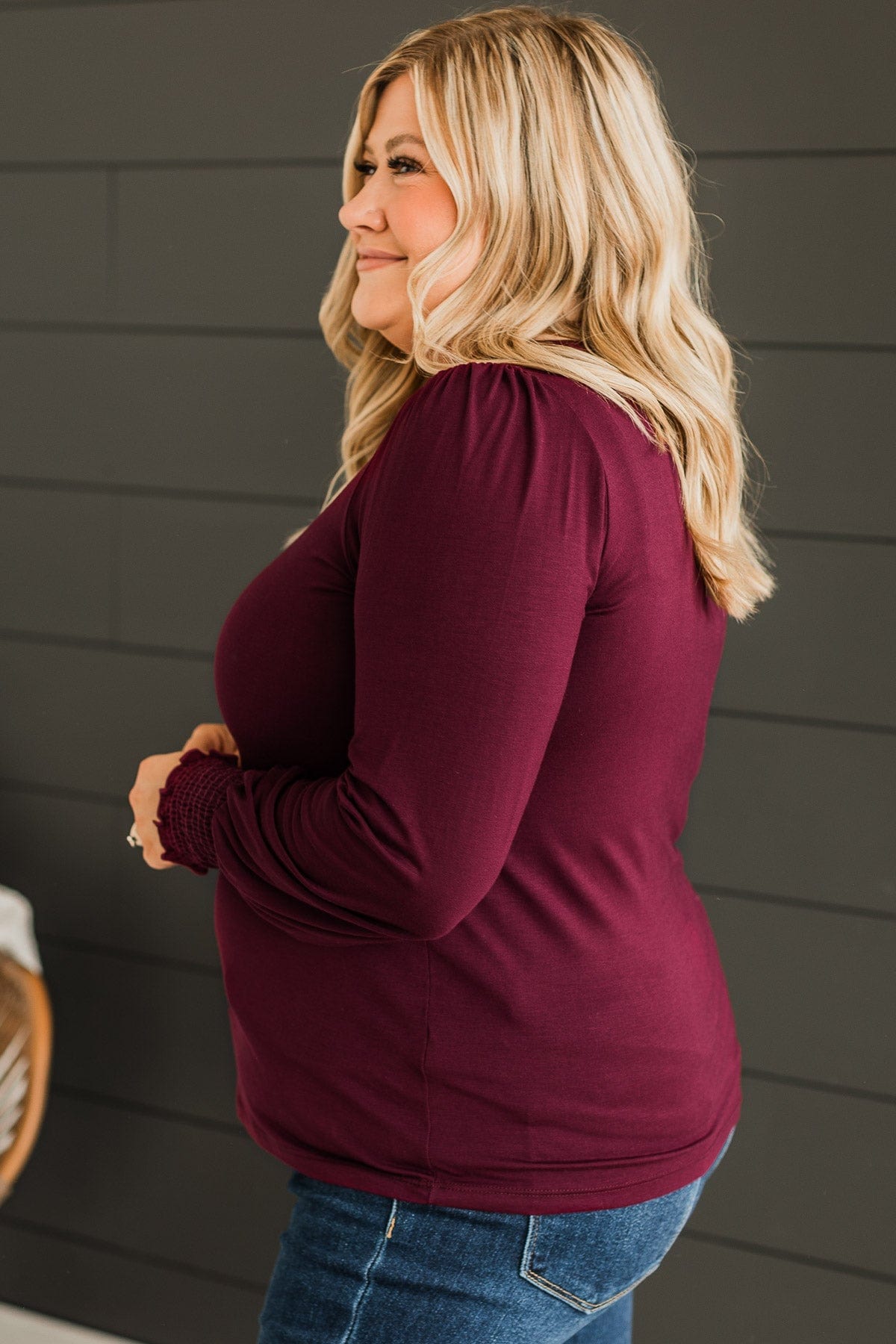 Love Found Us Knit Top- Burgundy