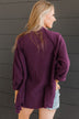 All Around Amazed Button Top- Eggplant
