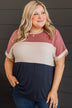 Unlike The Rest Color Block Top- Mauve & Navy